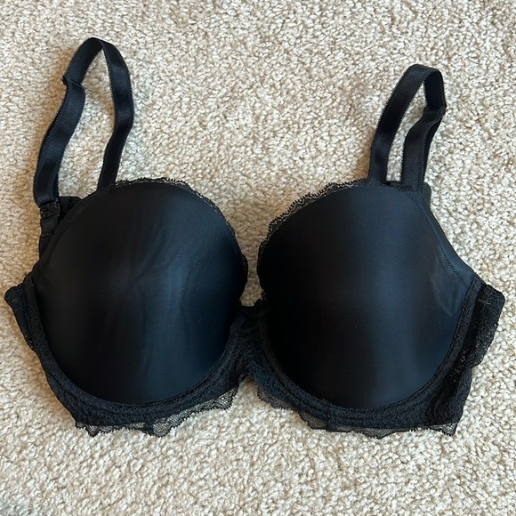 Victoria’s Secret Dream Angel lined Demi bra black lace 36 DD - Picture 2 of 8